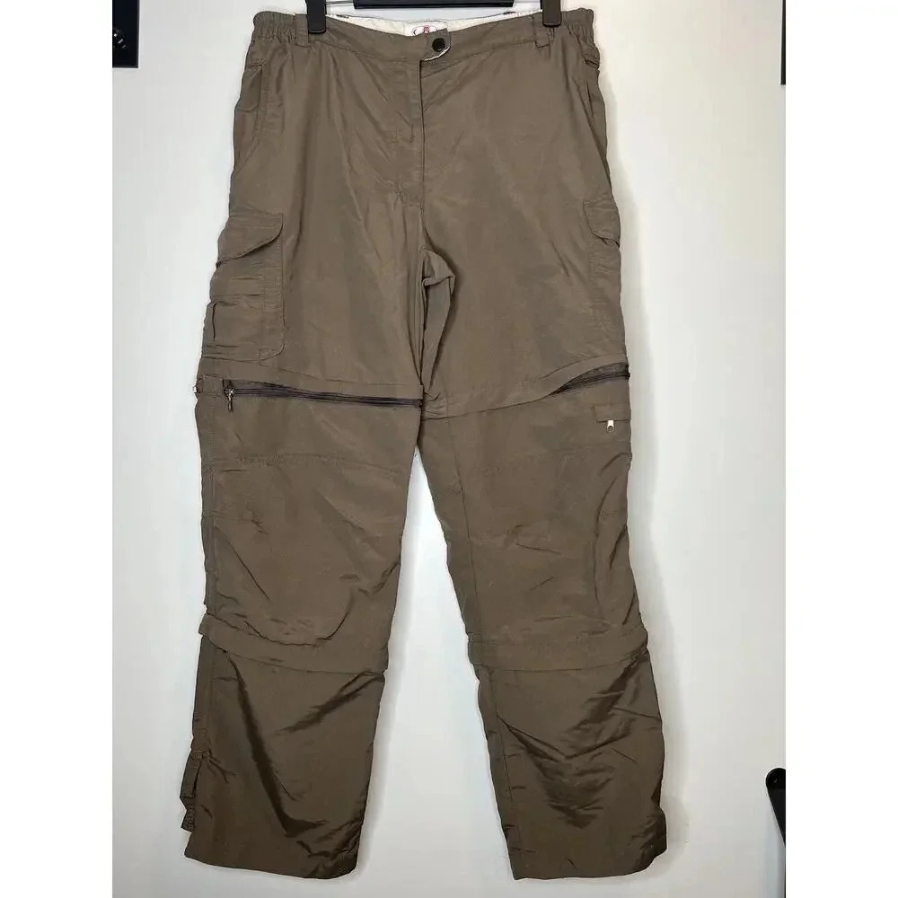 MAUL SPORT Zip off Pants Brown Outdoor Hiking Womens 32W Cargo Convertible